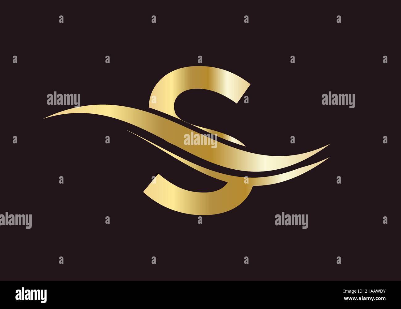 Premium Letter S Logo Design with water wave concept. S letter logo design Stock Vector