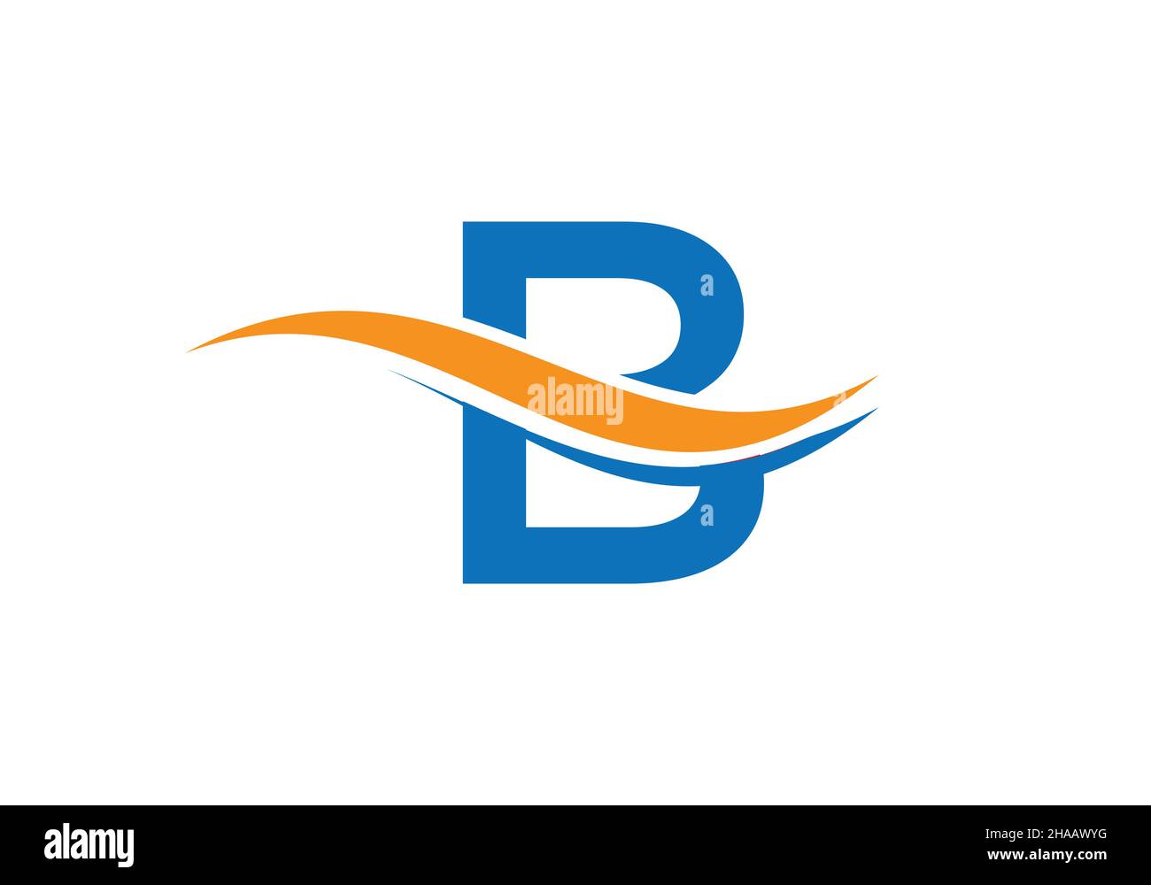 Swoosh letter B logo design. B Logo design Stock Vector