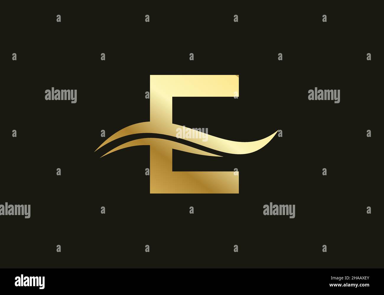 Swoosh Letter E Logo Design for business and company identity. Water ...