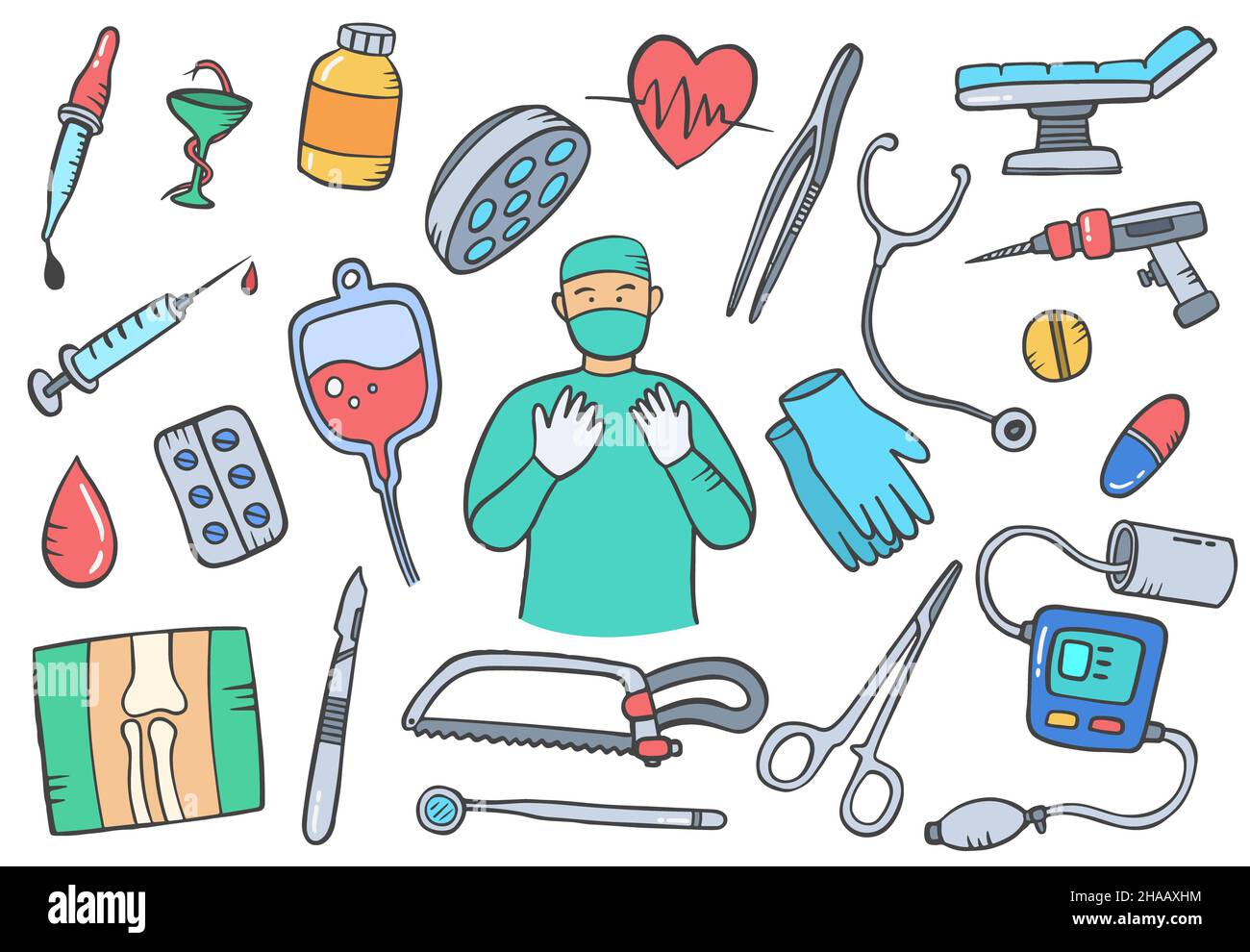 surgery doctor professional health jobs or job career profession doodle