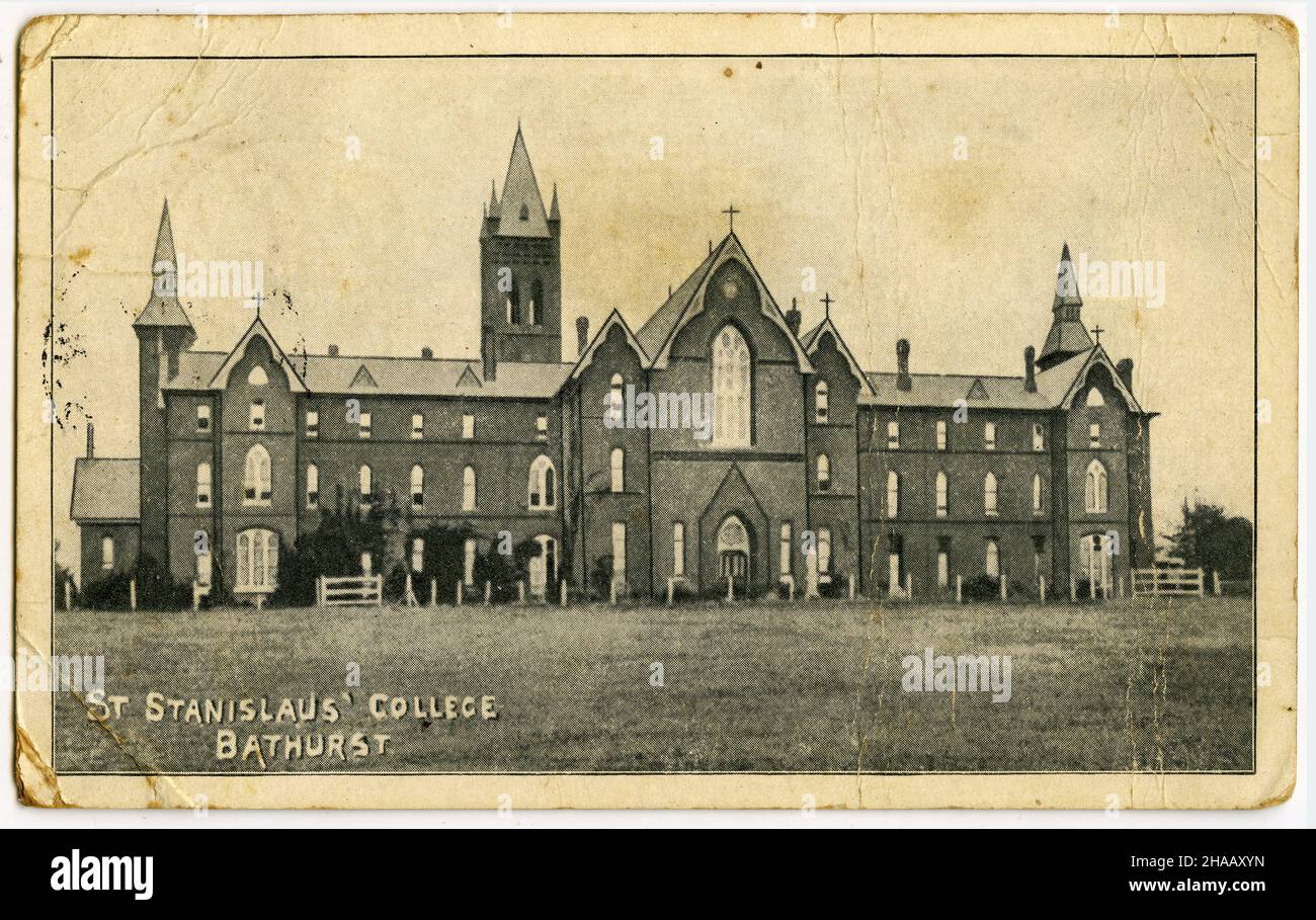 postcard featuring an historical scene of St Stanislaus' College in Bathurst, NSW, Australia, circa 1910 Stock Photo