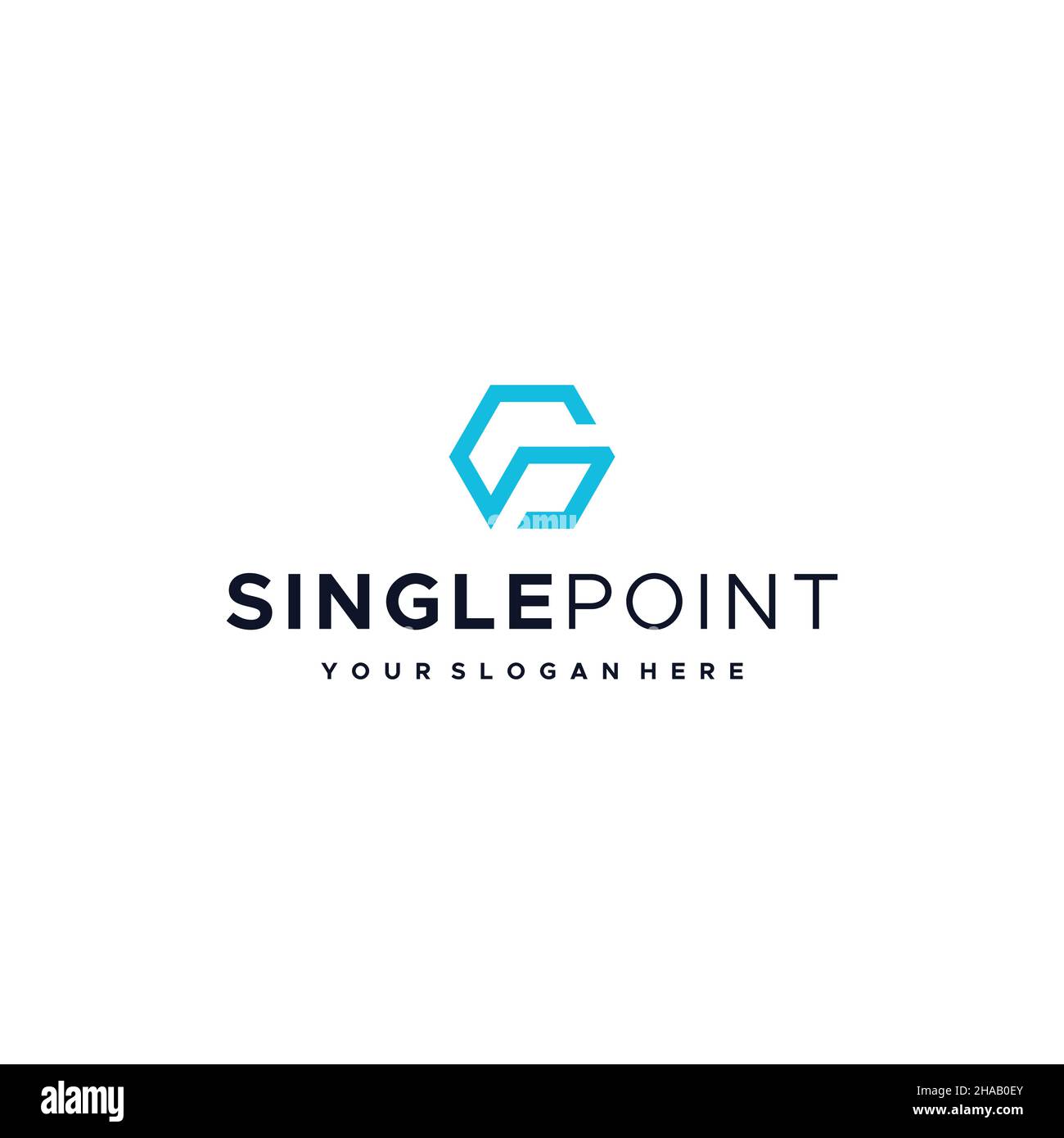 Flat letter mark initial S SINGLEPOINT logo design Stock Vector