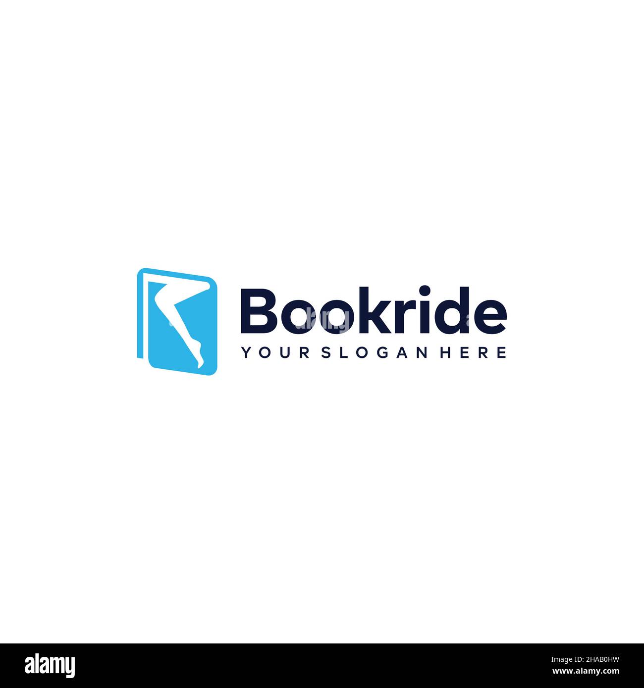 Minimalist flat letter mark BOOKRIDE logo design Stock Vector