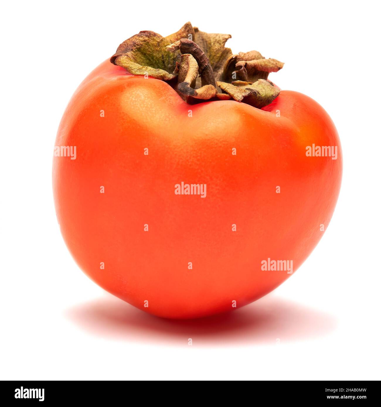 Studio shot of ripe persimmon isolated on white background Stock Photo ...