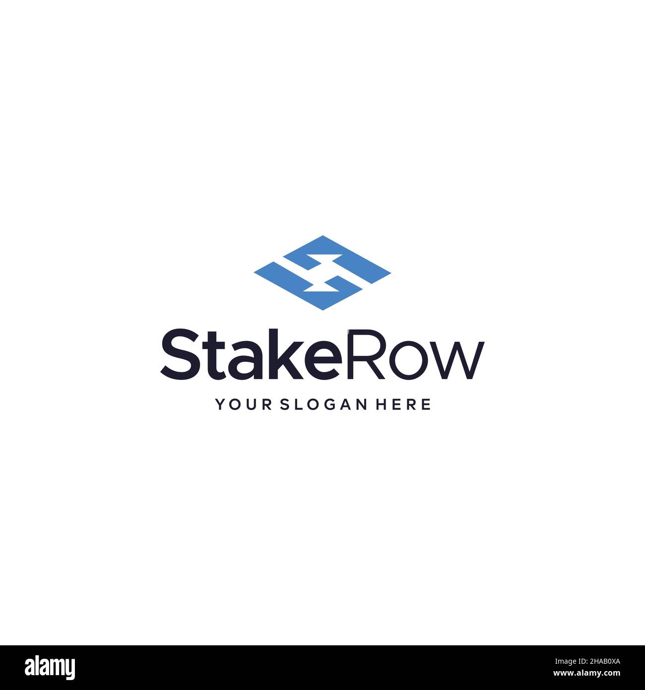 Flat letter mark STAKE ROW logo design Stock Vector