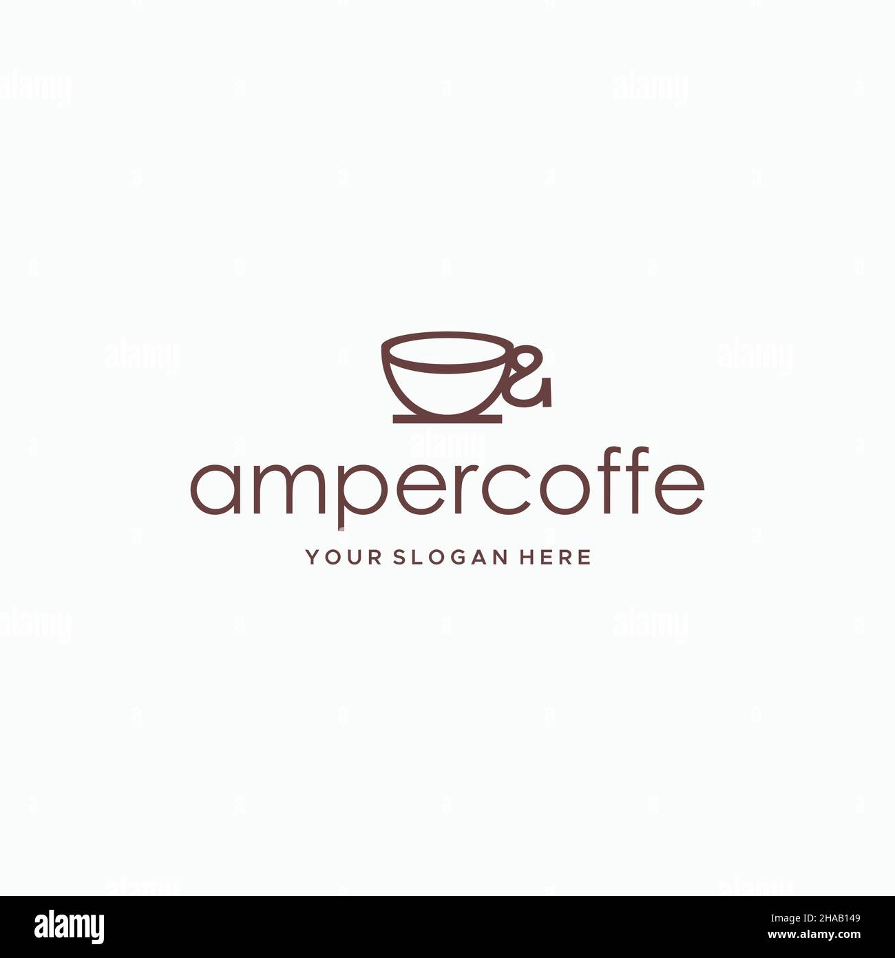 Minimalist simple AMPER COFFE glass logo design Stock Vector