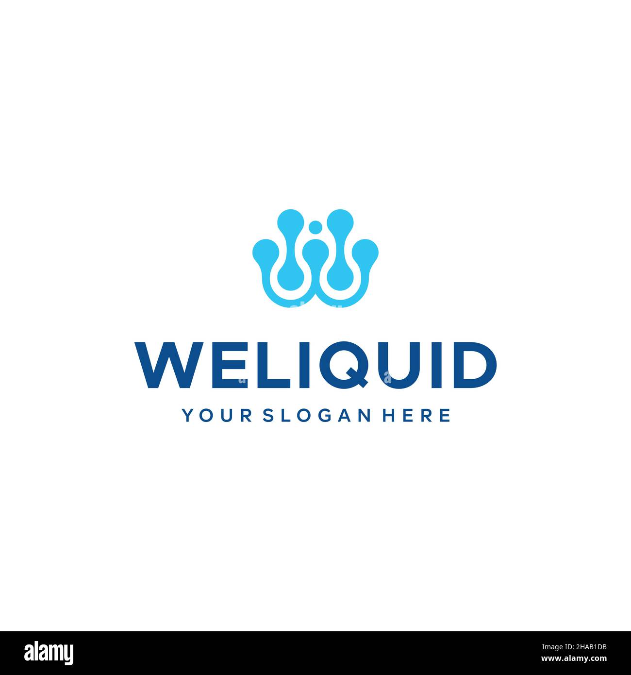 Modern Flat letter mark WELIQUID logo design Stock Vector