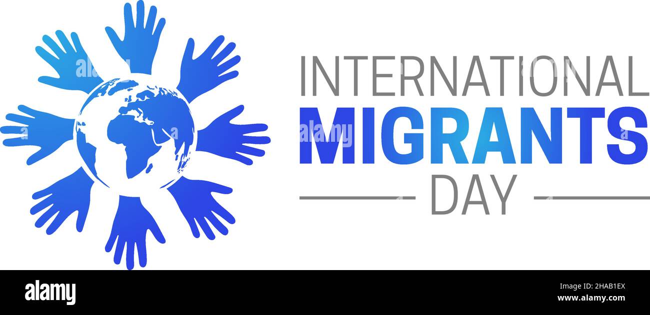 International Migrants Day Logo Icon on Isolated White Background Stock Vector