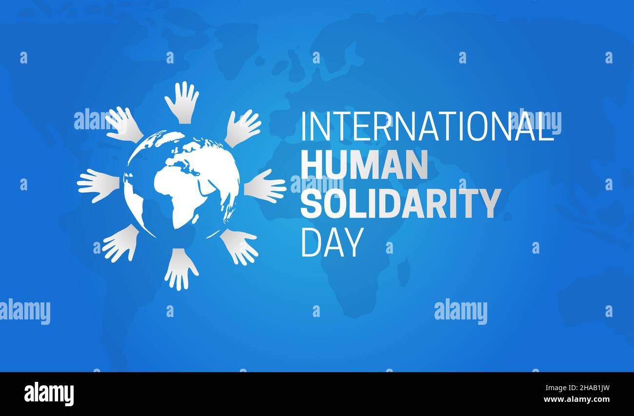 Blue International Human Solidarity Day Background Illustration with ...