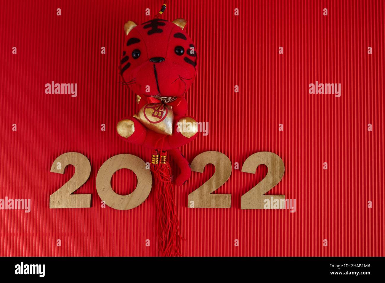 2022 Chinese new year, year of the tiger. Chinese translation Stock Photo