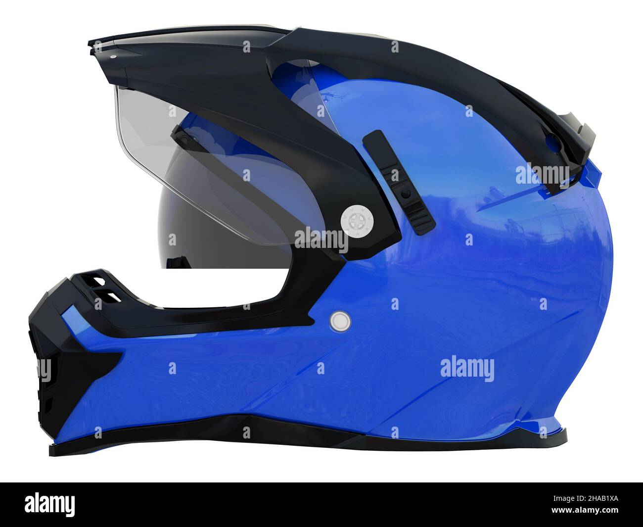 A 3D rendering of a blue helmet for a motorbiker Stock Photo Alamy