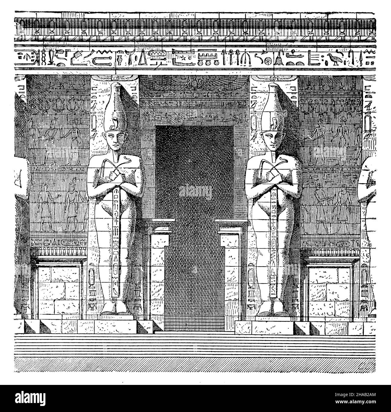 Pillar of the Ramesseum, ,  (art history book, 1904), Pfeiler vom Ramesseum Stock Photo