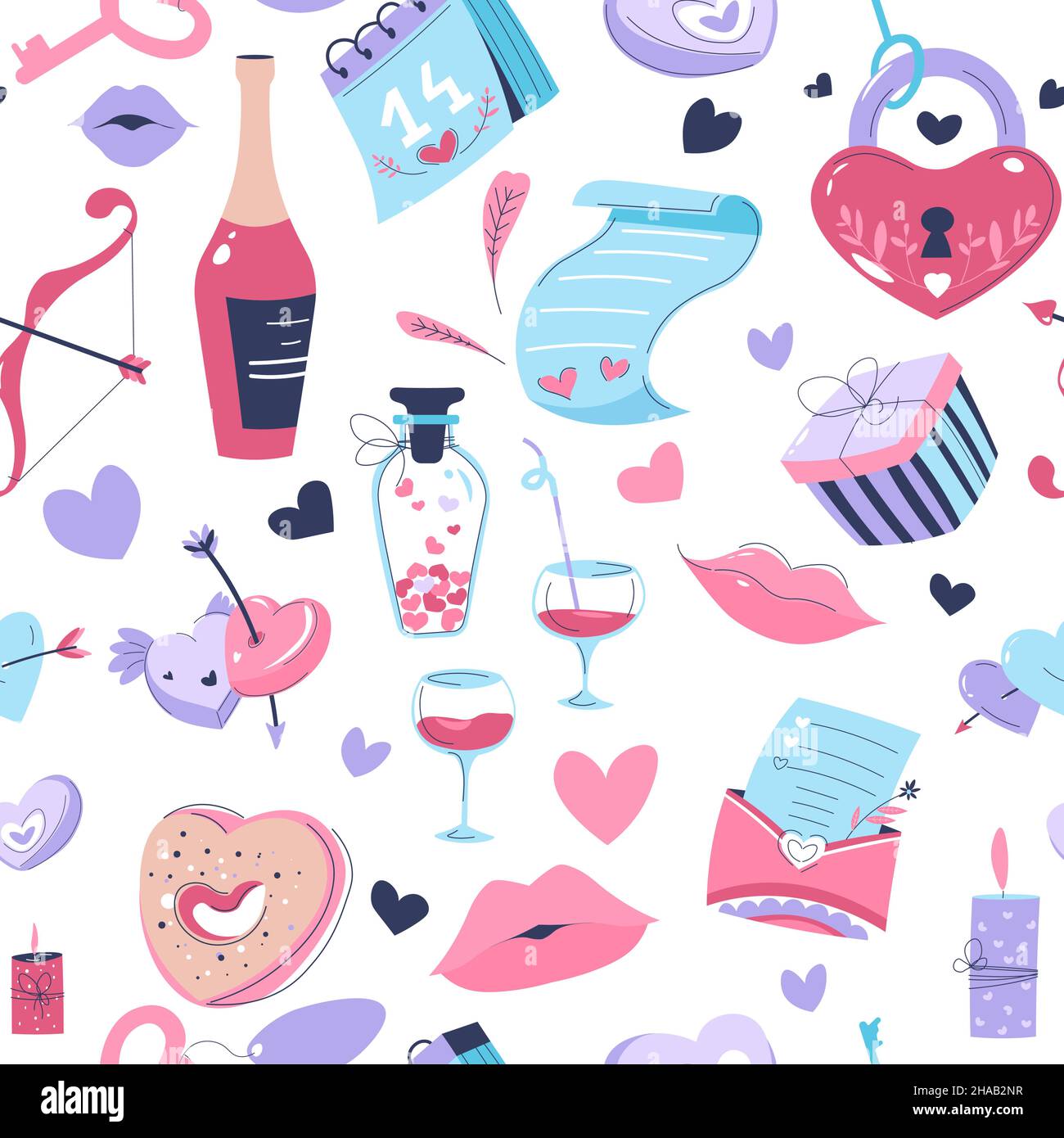 Valentines day celebration, anniversary pattern Stock Vector