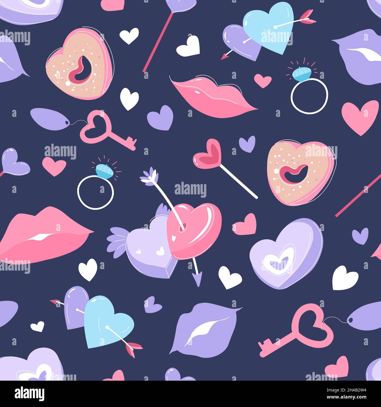 Valentine candy hearts kiss Stock Vector Images - Alamy