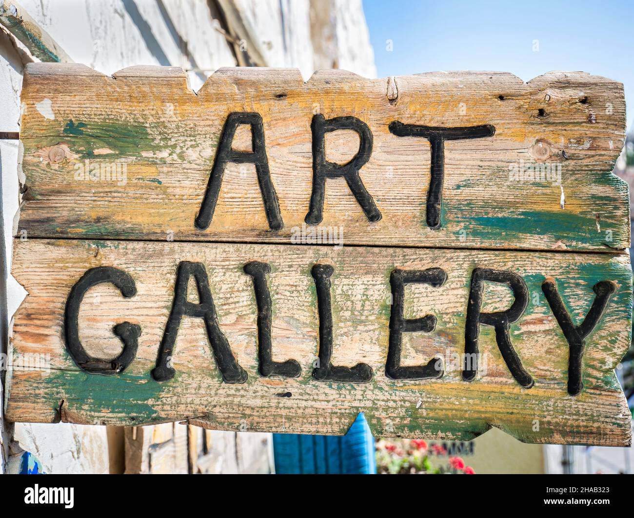 Art gallery wooden sign board in Amman, Jordan Stock Photo - Alamy