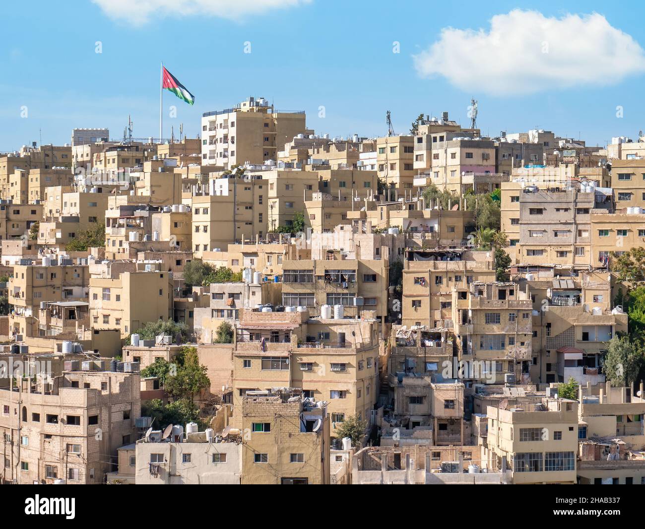 View with many apartment buildings in Amman, Jordan. Aerial view Stock Photo Alamy