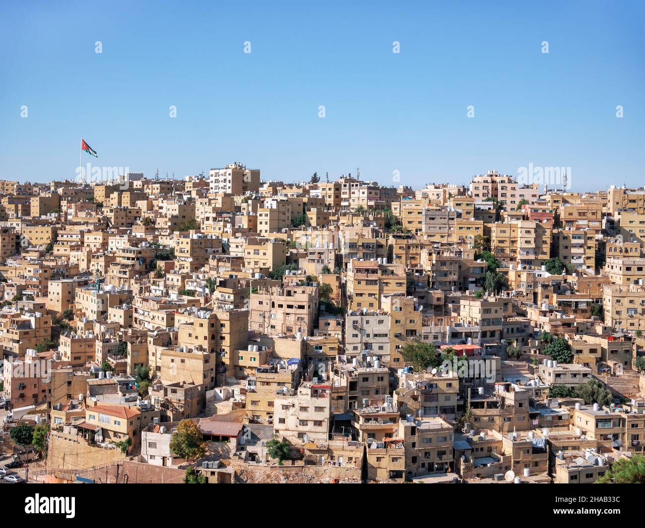 View with many apartment buildings in Amman, Jordan. Aerial view Stock Photo Alamy