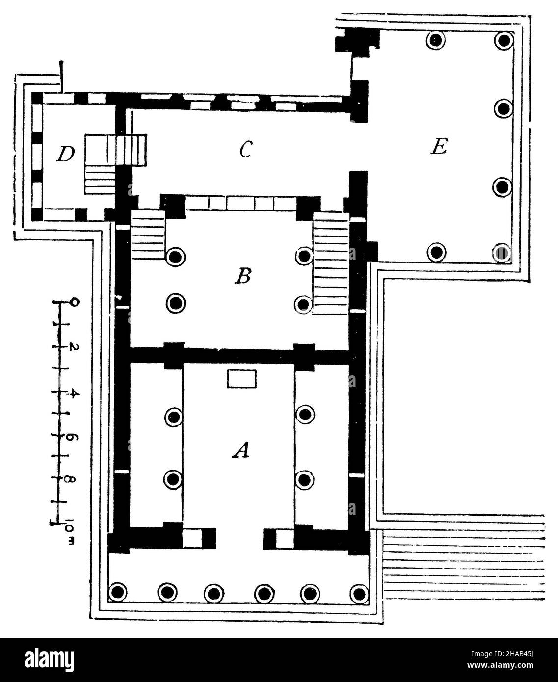 Erechtheion: ground plan, ,  (cultural history book, 1892), Erechtheion: Grundriss, Érechthéion : plan Stock Photo