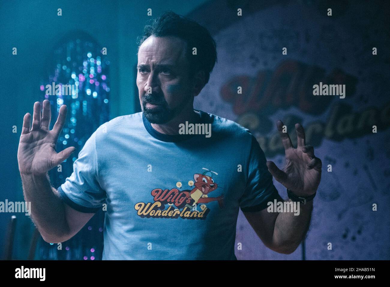 NICOLAS CAGE in WILLY'S WONDERLAND (2021), directed by KEVIN LEWIS. Credit: SATURN FILMS / Album Stock Photo