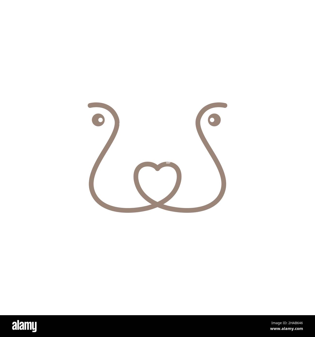 continuous line Otters logo symbol icon vector graphic design illustration idea creative Stock Vector