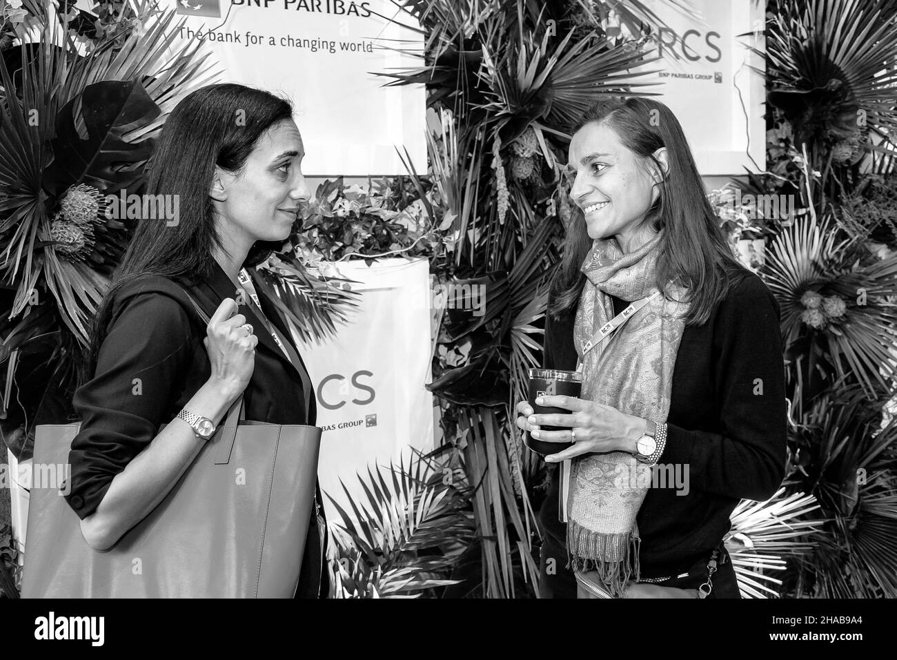 JOHANNESBURG, SOUTH AFRICA Oct 23, 2021 A grayscale shot of guests