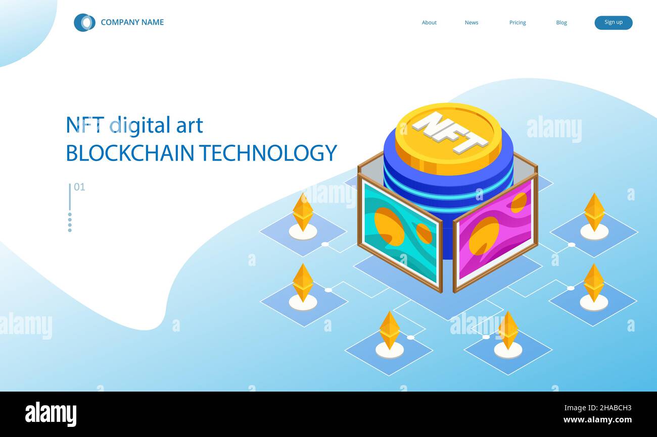 Isometric Digital art NFTs, generative art. NFT Non-fungible token is a  unique and non-interchangeable unit of data stored on a digital ledger  Stock Vector Image & Art - Alamy