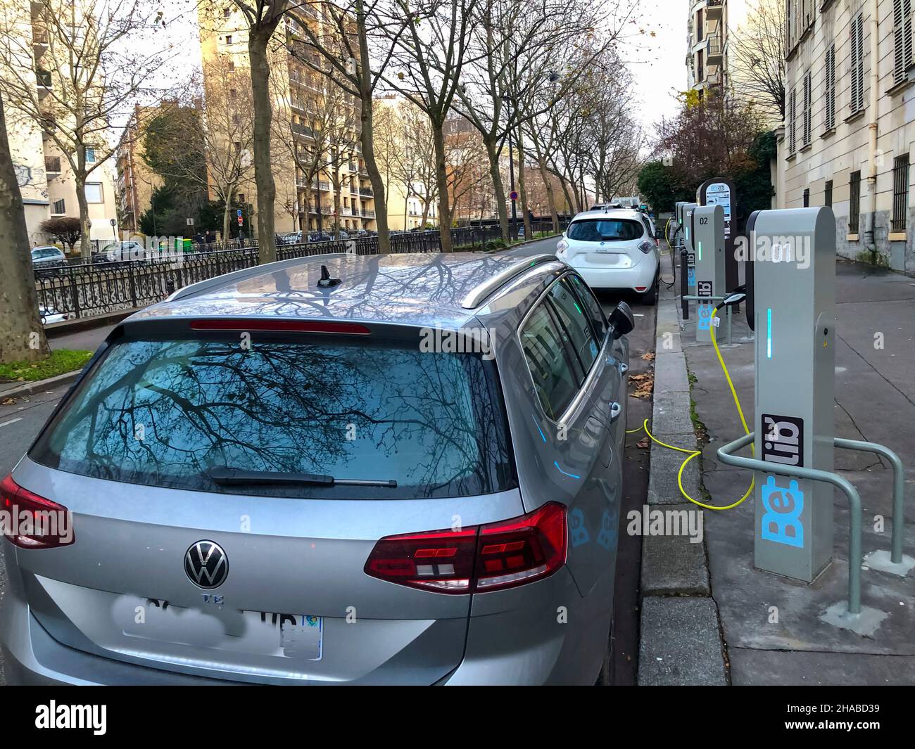 Paris, France, Electric Cars Charging Station on Street, paris modern