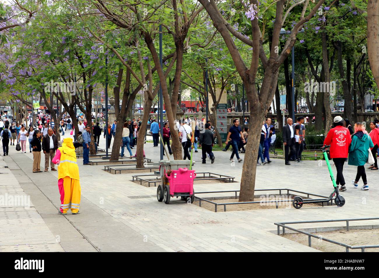 Park Alameda Central in the center of Mexico city. Stock Photo