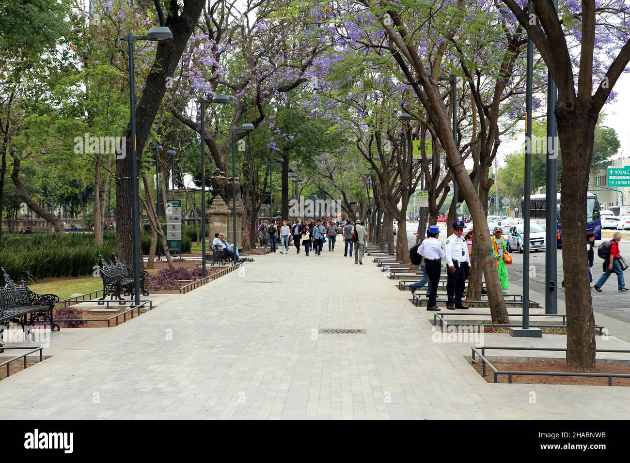 Park Alameda Central in the center of Mexico city. Stock Photo