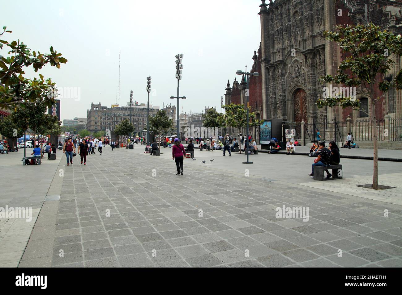 Manuel Gamio square in Mexico city near Templo Mayor. Plaza Manuel Gamio. Stock Photo