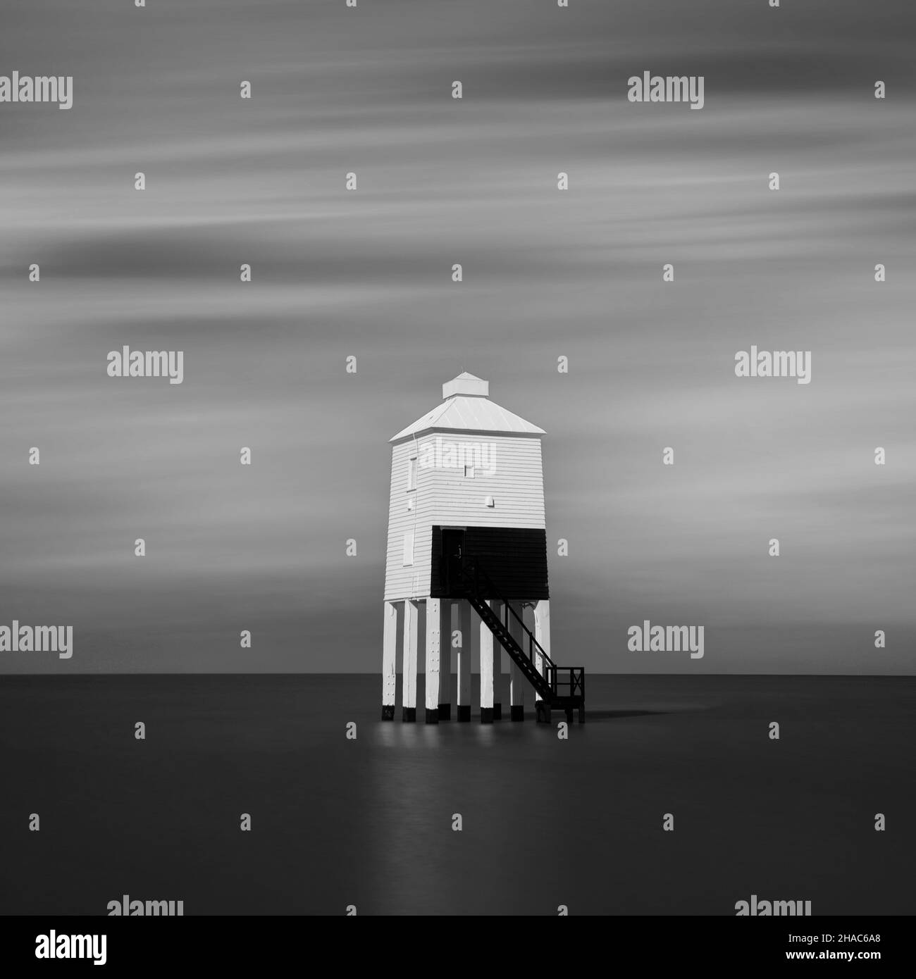 Low lighthouse at Burnhamonsea, England Stock Photo Alamy