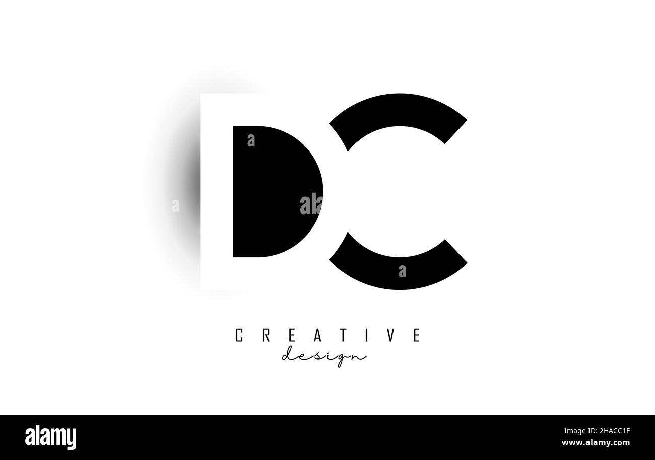 Letters DC Logo with black and white negative space design. Letters D ...