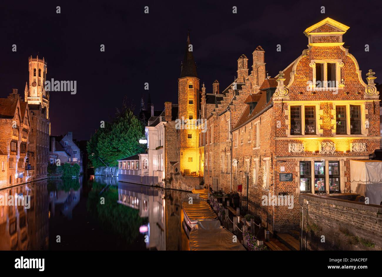 Scenic view of the historic centre of the city of Bruges in Flanders, Belgium. Stock Photo