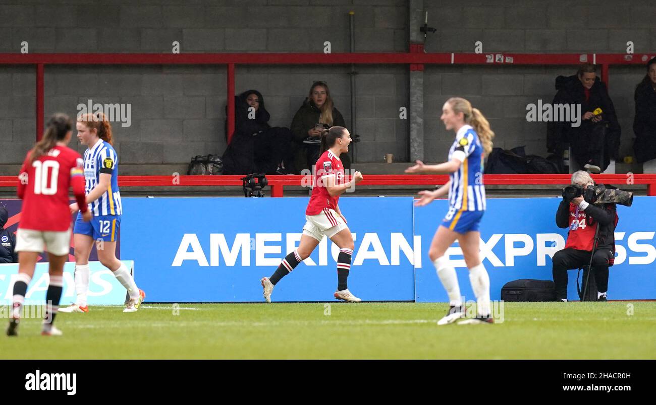 during the Barclays FA Women's Super League match at The People's Pension Stadium, Brighton. Picture date: Sunday December 12, 2021. Stock Photo