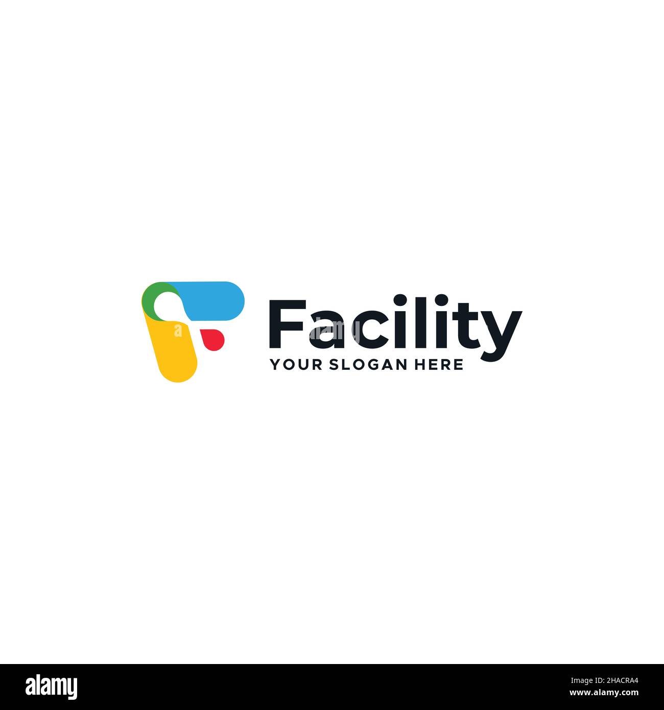 flat colorful FACILITY easiness logo design Stock Vector Image & Art