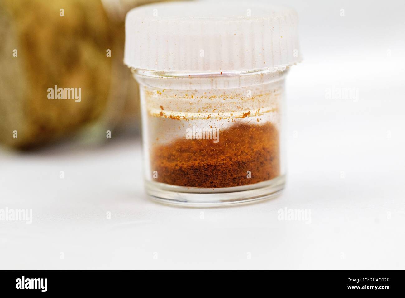 ground saffron in a jar Stock Photo Alamy