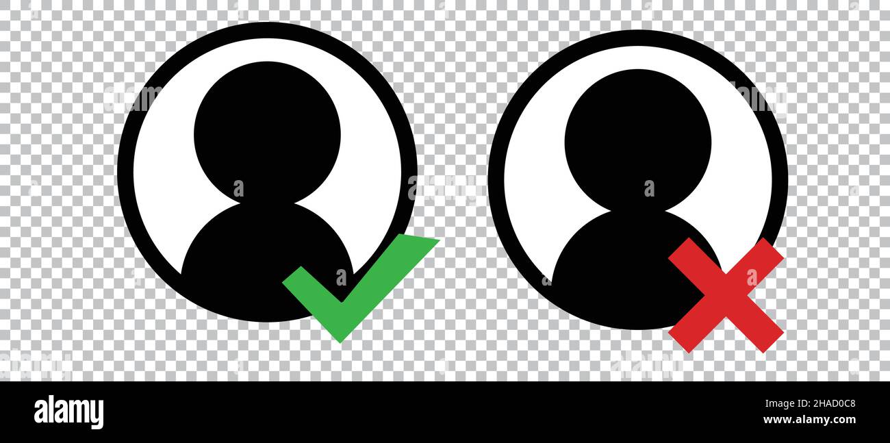 An icon that represents authentication checking and rejection. Stock Vector