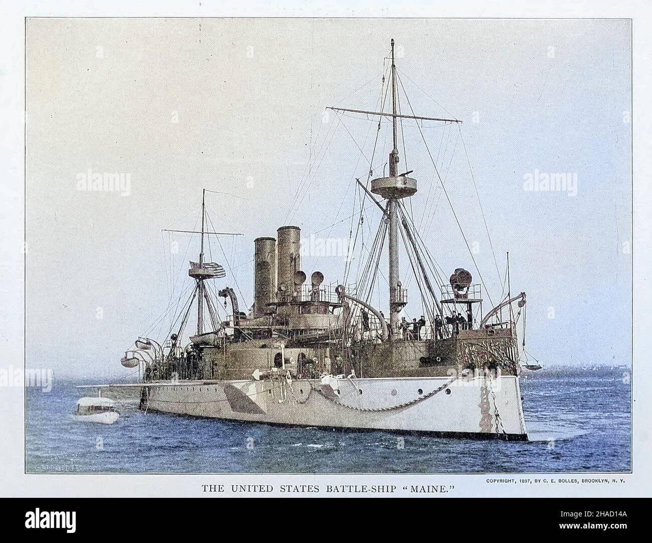 Photograph of the US Navy Battleship USS Maine Year 1896 8x10 