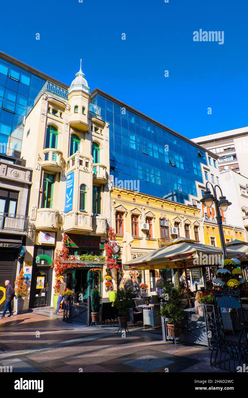 Obrenovićeva, main pedestrian street, Niš, Serbia Stock Photo