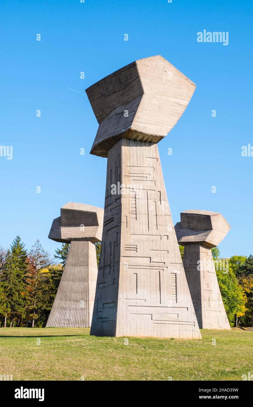 Three fists monument, Park Bubanj, Bubanj memorial park, Palilula district, Niš, Serbia Stock Photo