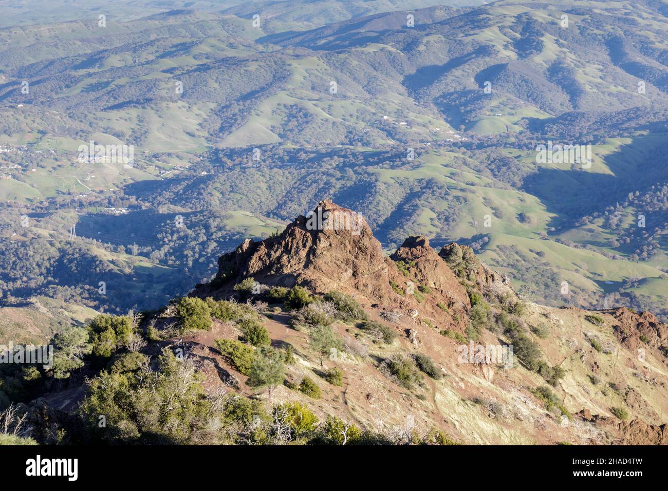 Devil's Pulpit via the summit. Mount Diablo State Park, Contra Costa County, California, USA. Stock Photo