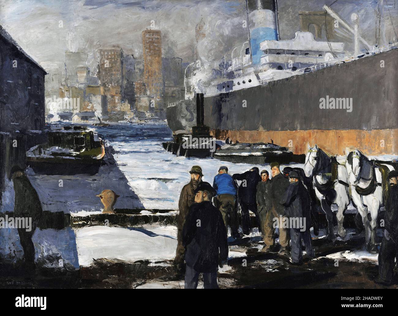 Men of the Docks by George Bellows (1882-1925), oil on canvas, 1912 Stock Photo