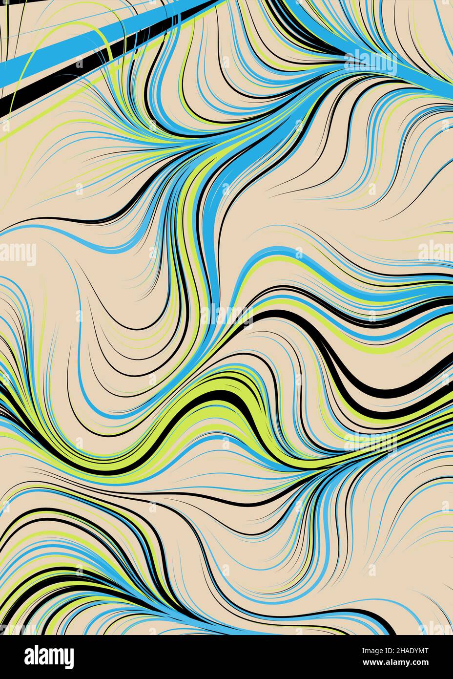 Abstract Perlinnoise Geometrical generative computational art illustration Stock Vector