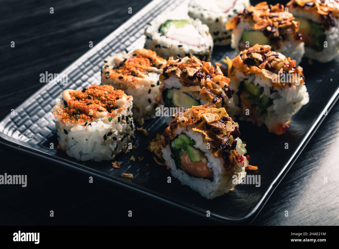 Close up view sushi rolls hi-res stock photography and images - Alamy