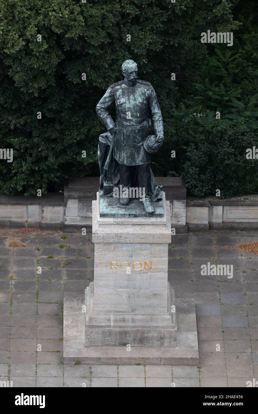 The statue of Albrecht von Roon (German: Roon-Denkmal), monument from 1904 by Harro Magnusson in Tiergarten park in Berlin, Germany. Stock Photo