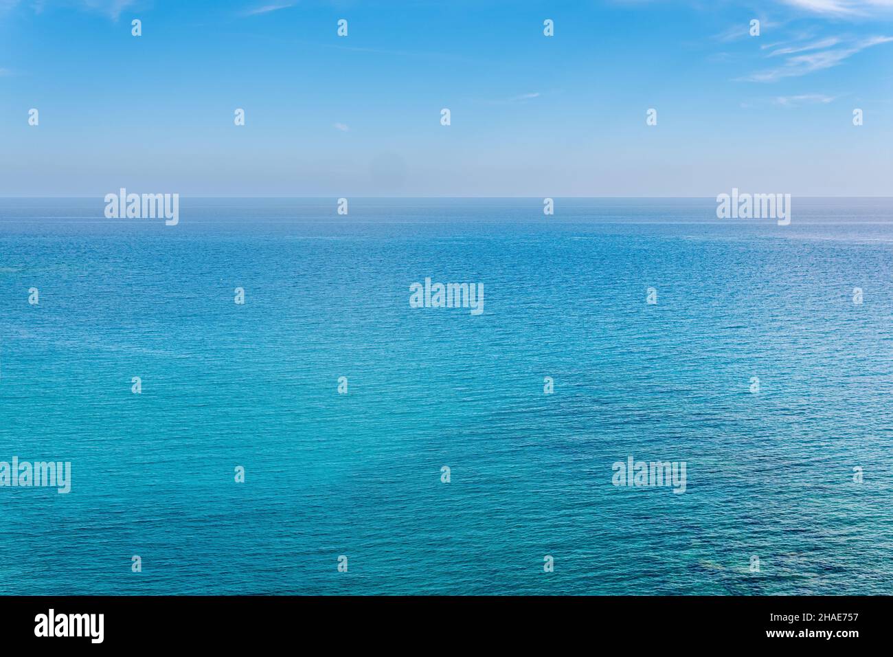 background, seascape, blue calm sea and sky to horizon Stock Photo - Alamy