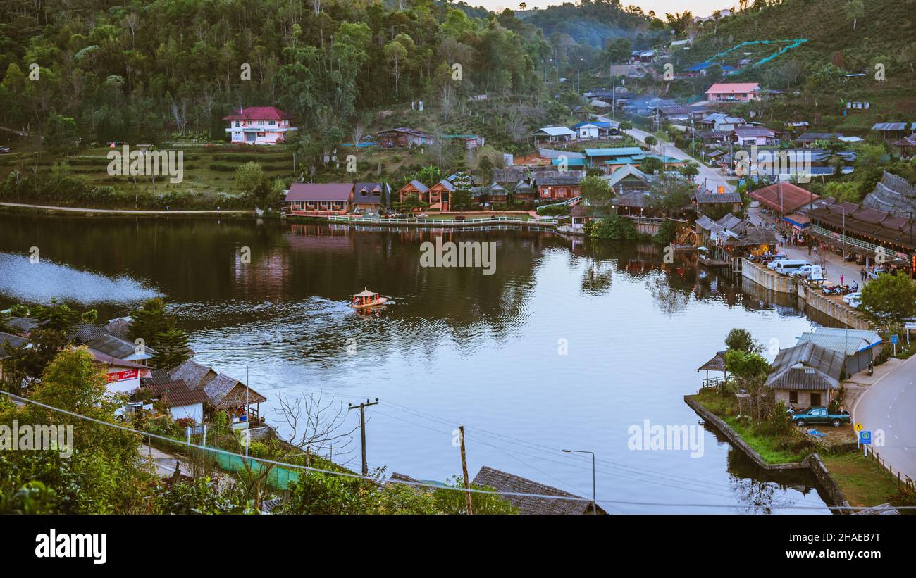 Nature tourism on the mountain; Chinese village. at Ban Rak Thai ...
