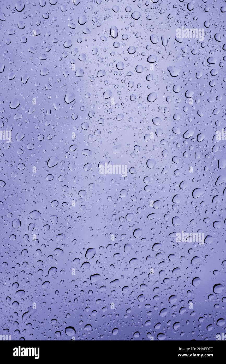 Color of the Year 2022 Very Peri. Wet windshield, taken from inside the