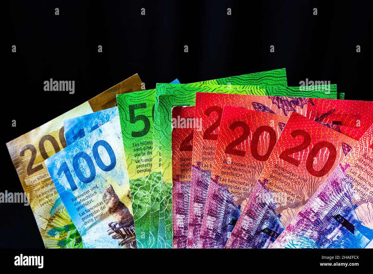 Swiss franc banknote. CHF currency, world money concept Stock Photo - Alamy