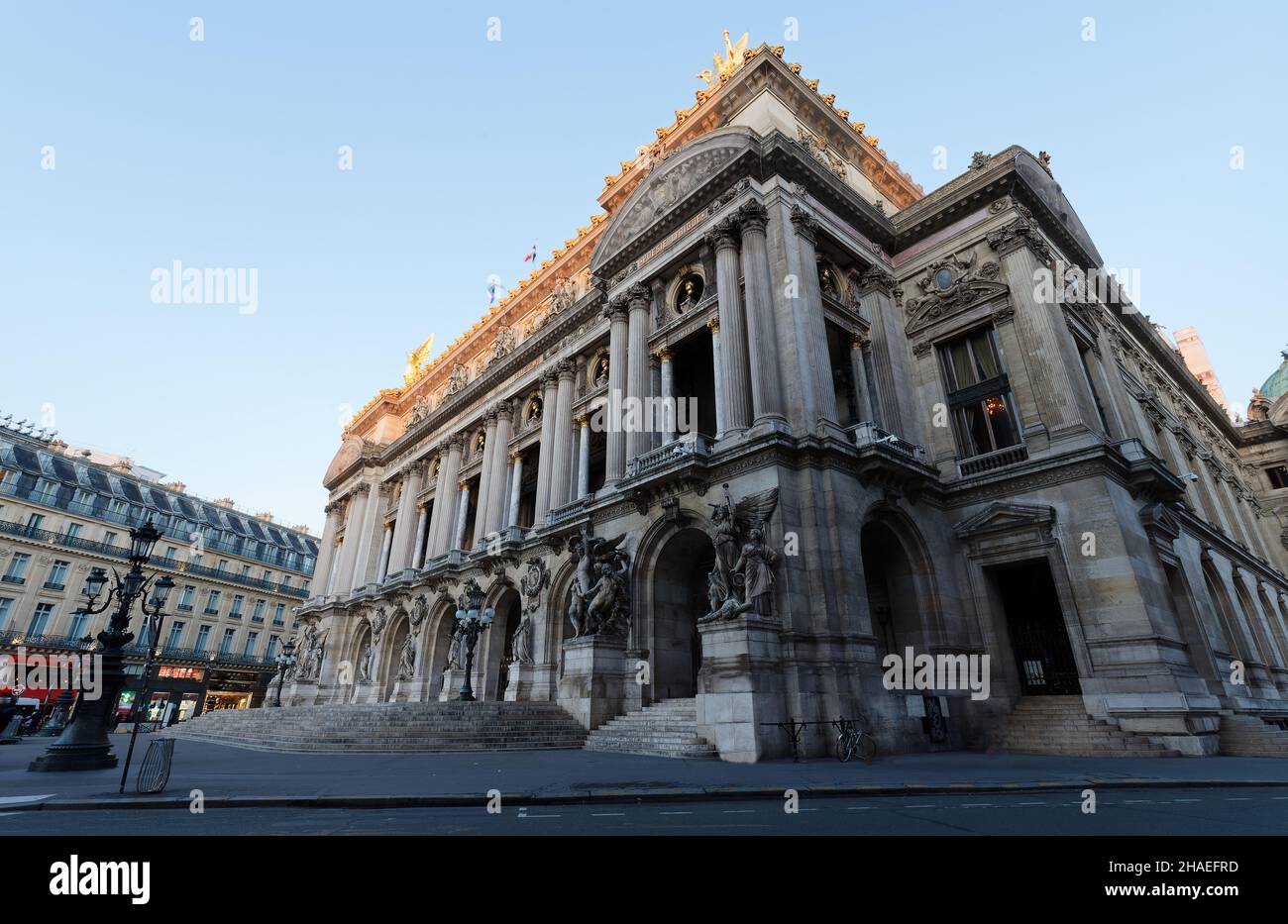 The front view of the Opera National Garnier de Paris. France Stock ...